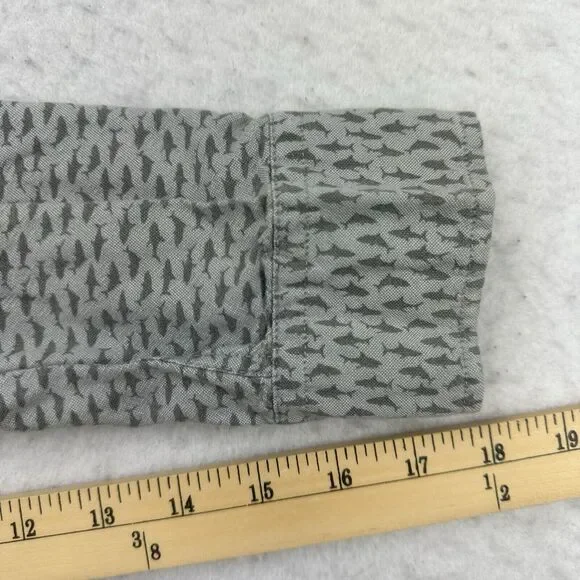 American Eagle Shirt Mens Small S Gray Shark Super Soft Button Down Long Sleeve - Picture 8 of 13